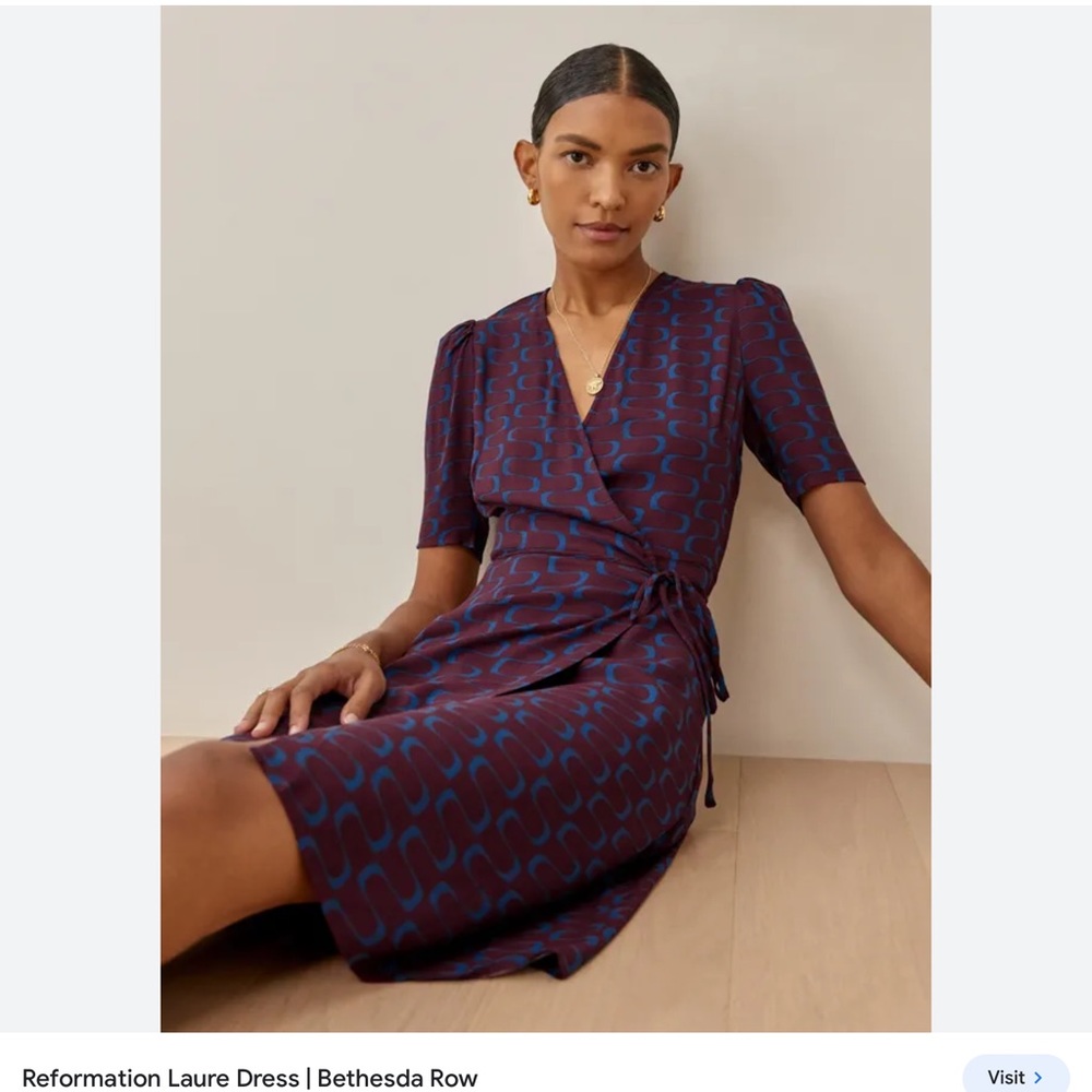 Reformation Laurent Dress color Marooned Burgundy size XS